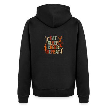 Mangez Dormez Cheer Répétez Cheerleader Drôle - Veste à capuche bio Premium Unisexe - noir - Dos - Nico (187cm)