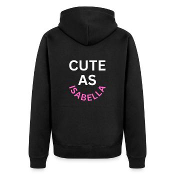 Cute as Isabella Name - Unisex Premium Organic Zip Hoodie - black - Back - Nico (187cm)