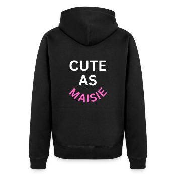 Cute as Maisie Name - Unisex Premium Organic Zip Hoodie - black - Back - Nico (187cm)