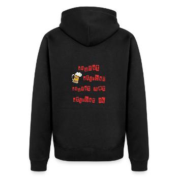 Spruch fränkisch saufst stirbst - Unisex Premium Bio Zip Hoodie - Schwarz - Hinten - Nico (187cm)