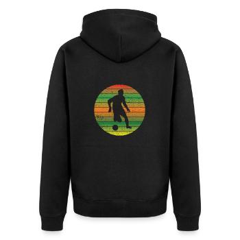Soccer Soccer Player Soccer Coach - Unisex Premium Organic Zip Hoodie - black - Back - Nico (187cm)