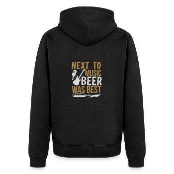 À CÔTÉ DE LA MUSIQUE, LA BIÈRE ÉTAIT LA MEILLEURE - Veste à capuche bio Premium Unisexe - noir - Dos - Nico (187cm)