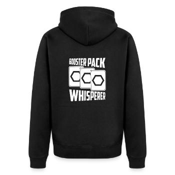 Booster Pack Whisperer Trading Cards Building Deck - Unisex Premium Organic Zip Hoodie - black - Back - Nico (187cm)