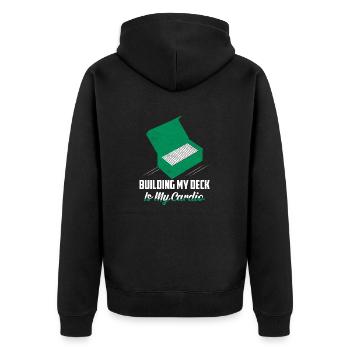 Construire mon deck est mes cartes à collectionner cardio drôle - Veste à capuche bio Premium Unisexe - noir - Dos - Nico (187cm)