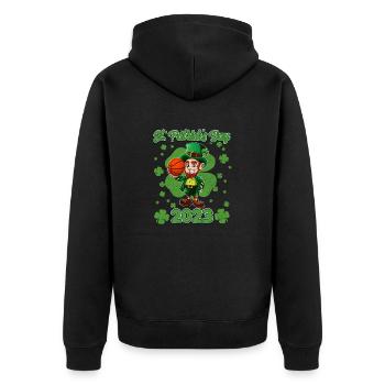 Saint-Patrick 2023 Basketball Leprechaun - Veste à capuche bio Premium Unisexe - noir - Dos - Nico (187cm)
