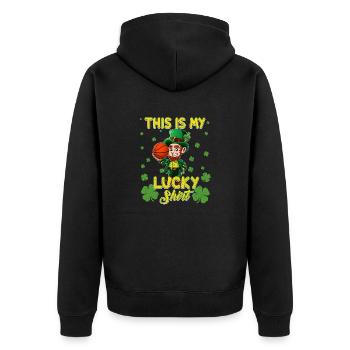 Lucky St Ptricks Day Leprechaun Kids Basketball - Veste à capuche bio Premium Unisexe - noir - Dos - Nico (187cm)