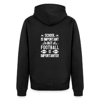 L’école est importante Le football est important le football - Veste à capuche bio Premium Unisexe - noir - Dos - Nico (187cm)
