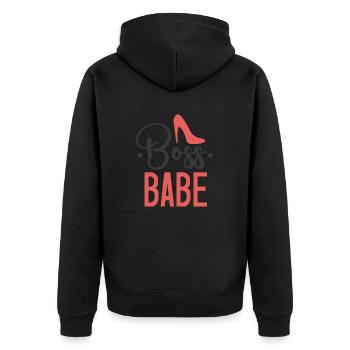 Boss babe - Unisex Premium Organic Zip Hoodie - black - Back - Nico (187cm)