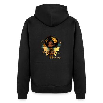 Kleine Schwarze Fee - Unisex Premium Bio Zip Hoodie - Schwarz - Hinten - Nico (187cm)