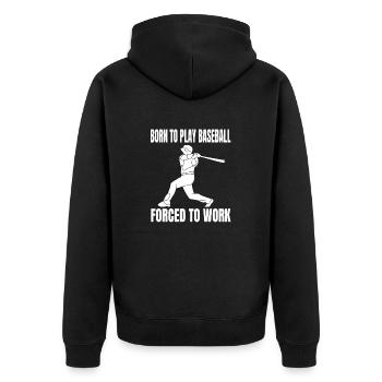 Baseballer Baseball Baseballteam Baseballspieler - Unisex Premium Bio Zip Hoodie - Schwarz - Hinten - Nico (187cm)