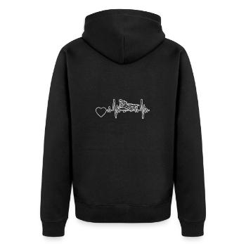 Skier Skiing Ski Design Ski Ski Skiing Outfit - Unisex Premium Organic Zip Hoodie - black - Back - Nico (187cm)
