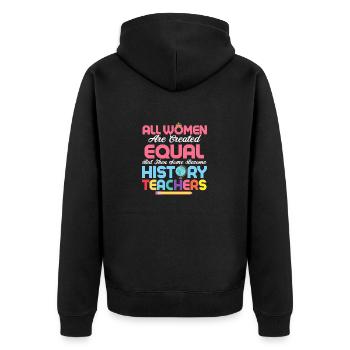 Become History Teachers Professor Education - Unisex Premium Organic Zip Hoodie - black - Back - Nico (187cm)