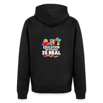 L’éducation artistique La lutte est réelle Professeur Art T - Veste à capuche bio Premium Unisexe - noir - Dos - Nico (187cm)