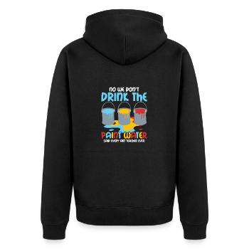 We Don't Drink The Paint Water Art Teacher Educati - Unisex Premium Bio Zip Hoodie - Schwarz - Hinten - Nico (187cm)