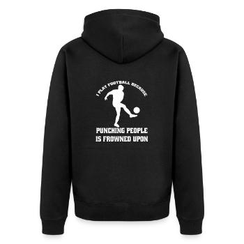 Équipe de football Football Design Joueur de football - Veste à capuche bio Premium Unisexe - noir - Dos - Nico (187cm)
