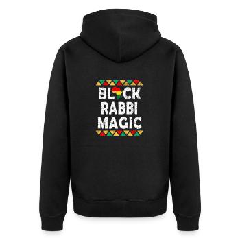 Noir Rabbi Magie Mélanine Fierté Histoire des Noirs - Veste à capuche bio Premium Unisexe - noir - Dos - Nico (187cm)