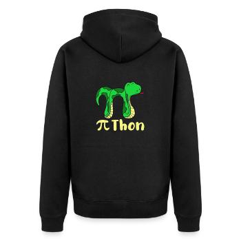 Drôle serpent pi jour math python science blague - Veste à capuche bio Premium Unisexe - noir - Dos - Nico (187cm)