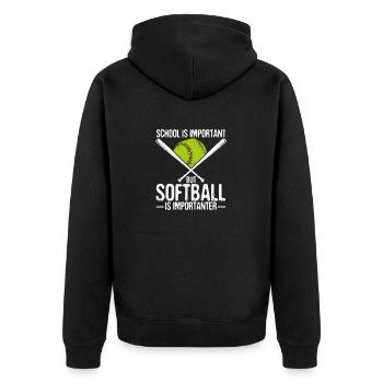 L’école vintage est importante, mais le softball - Veste à capuche bio Premium Unisexe - noir - Dos - Nico (187cm)