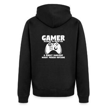 Lustige Gamer-Videospiele - Unisex Premium Bio Zip Hoodie - Schwarz - Hinten - Nico (187cm)