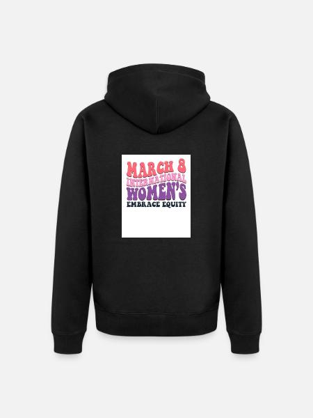 International Womens Day 2023 Embrace Equity - Unisex Premium Organic Zip Hoodie - black