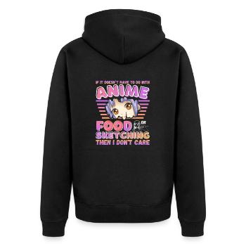 Spaß japanische Anime Skizzieren Essen Illustratoren Kunst - Unisex Premium Bio Zip Hoodie - Schwarz - Hinten - Nico (187cm)