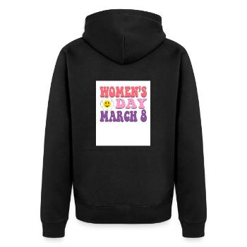 8. März Frauentag - Feminismus, Gleichstellung Frauen Emp - Unisex Premium Bio Zip Hoodie - Schwarz - Hinten - Nico (187cm)