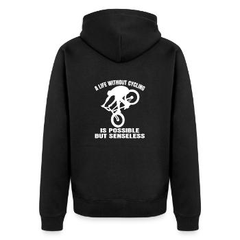 Cycling Cyclists Cyclists Cycling Cyclists - Unisex Premium Organic Zip Hoodie - black - Back - Nico (187cm)