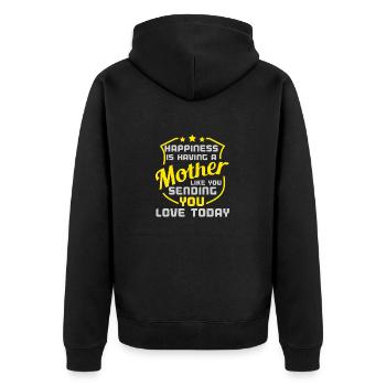 LE BONHEUR, C’EST D’AVOIR UNE MÈRE COMME VOUS QUI VOUS ENVOIE - Veste à capuche bio Premium Unisexe - noir - Dos - Nico (187cm)