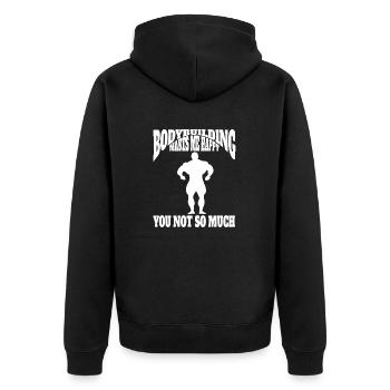 Bodybuilding Sports Fitness Sports Fitness Athletes - Unisex Premium Organic Zip Hoodie - black - Back - Nico (187cm)