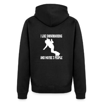 Snowboardfahrer Geschenk Snowboard Snowboardsport - Unisex Premium Bio Zip Hoodie - Schwarz - Hinten - Nico (187cm)