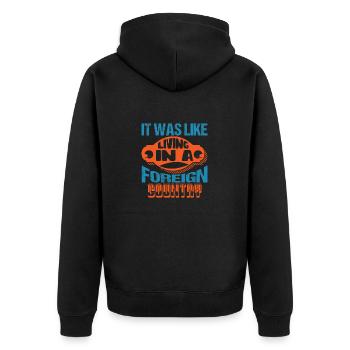 C’ÉTAIT COMME VIVRE DANS UN PAYS ÉTRANGER - Veste à capuche bio Premium Unisexe - noir - Dos - Nico (187cm)
