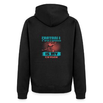 FOOTBALL IS MY OXYGEN 2 - Unisex Premium Organic Zip Hoodie - black - Back - Nico (187cm)