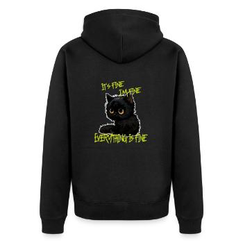 C’est bien Tout est bon Drôle Cat Papa Cat M - Veste à capuche bio Premium Unisexe - noir - Dos - Nico (187cm)