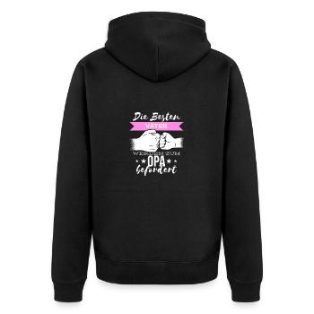Die Besten Väter Werden Zum Opa Befördert Geburt - Unisex Premium Bio Zip Hoodie - Schwarz - Hinten - Nico (187cm)