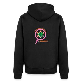 Mois international de la femme : Embrassons l’équité - Veste à capuche bio Premium Unisexe - noir - Dos - Nico (187cm)