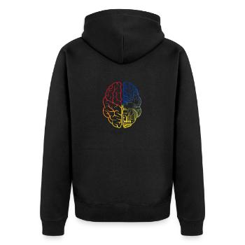 Programmer Coder - Developer Programming Brain - Unisex Premium Organic Zip Hoodie - black - Back - Nico (187cm)