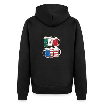 Bière Drapeau mexicain américain Cinco de May - Veste à capuche bio Premium Unisexe - noir - Dos - Nico (187cm)