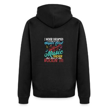 Soyez un professeur de musique super cool mais me voilà rockin - Veste à capuche bio Premium Unisexe - noir - Dos - Nico (187cm)