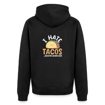 Je déteste les tacos Dit pas Juan jamais drôle - Veste à capuche bio Premium Unisexe - noir - Dos - Nico (187cm)