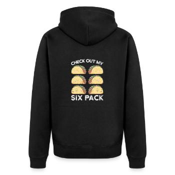 Check Out My Six Pack 6 Tacos Cinco de Mayo Taco - Unisex Premium Organic Zip Hoodie - black - Back - Nico (187cm)