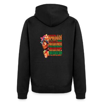 Black Color Pride Black History Month - Unisex Premium Organic Zip Hoodie - black - Back - Nico (187cm)