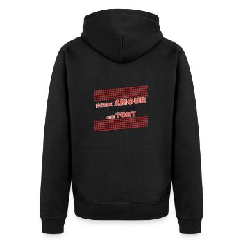 NOTRE AMOUR EST PLUS FORT QUE TOUT - Veste à capuche bio Premium Unisexe - noir - Dos - Nico (187cm)