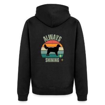 ALWAYS SHINING - Unisex Premium Organic Zip Hoodie - black - Back - Nico (187cm)