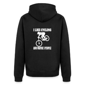 Cyclists Cyclists Cyclists Cycling Cycling - Unisex Premium Organic Zip Hoodie - black - Back - Nico (187cm)