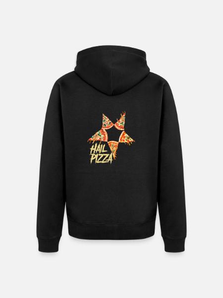 Hail Pizza, divertente motivo fast food - Felpa con cappuccio ecologica premium unisex - nero