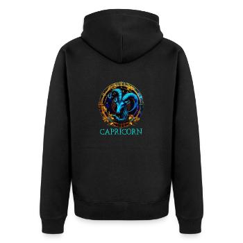 Embrassez votre identité Capricorne: Capricorn Pride Z - Veste à capuche bio Premium Unisexe - noir - Dos - Nico (187cm)