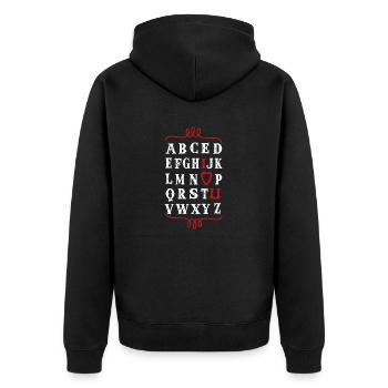 I love you - Unisex Premium Organic Zip Hoodie - black - Back - Nico (187cm)