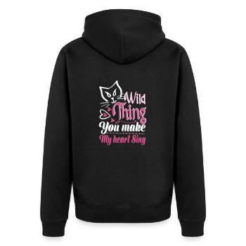 Tu fais chanter mon cœur - Veste à capuche bio Premium Unisexe - noir - Dos - Nico (187cm)