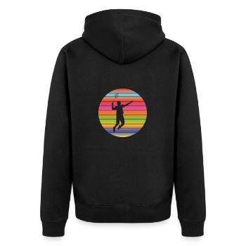 Badminton badminton fan badminton team - Unisex Premium Organic Zip Hoodie - black - Back - Nico (187cm)