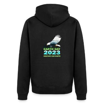 Restaurer notre Terre Sensibiliser le public au Jour de la Terre 20 - Veste à capuche bio Premium Unisexe - noir - Dos - Nico (187cm)